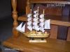 ÚJ fa hajó, vitorlás hajó makett, modell fából 30 cm
