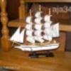 ÚJ fa hajó, vitorlás hajó makett, modell fából