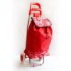 Kerekes bevásárló táska piros virágos
