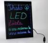 Írható világító LED tábla, 40x60 cm, fekete, ...