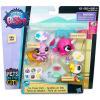 Hasbro Littlest PetShop Shopping figurák: Plummy, Splashette, Loro