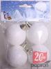 Karácsonyi hungarocell dekor gömb fehér glitteres 5cm-es 4db csomag