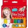 Amos arcfesték készlet papír dobozban, 6 szín